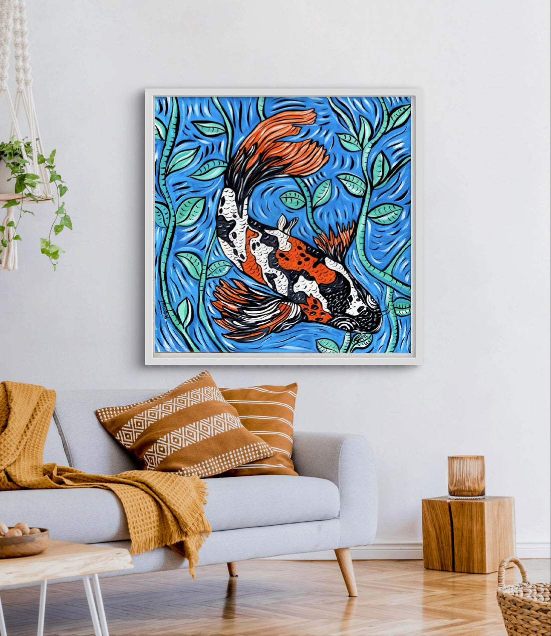 Black White Orange Koi