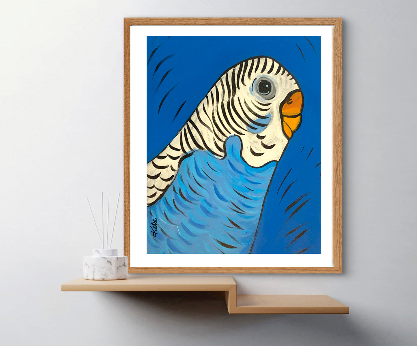 'Blue Budgie' Paper Print