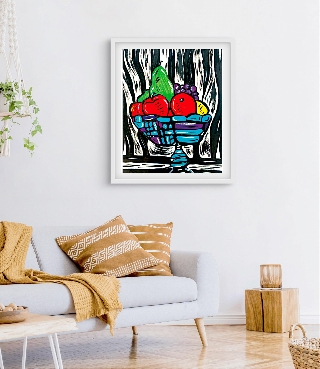 'Deco Fruit Bowl' Paper Print