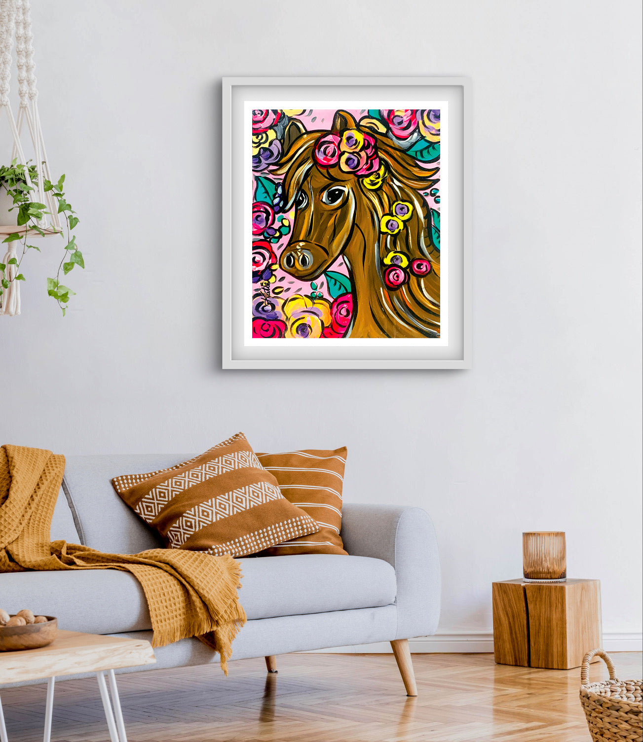'Floral Horse' Paper Print