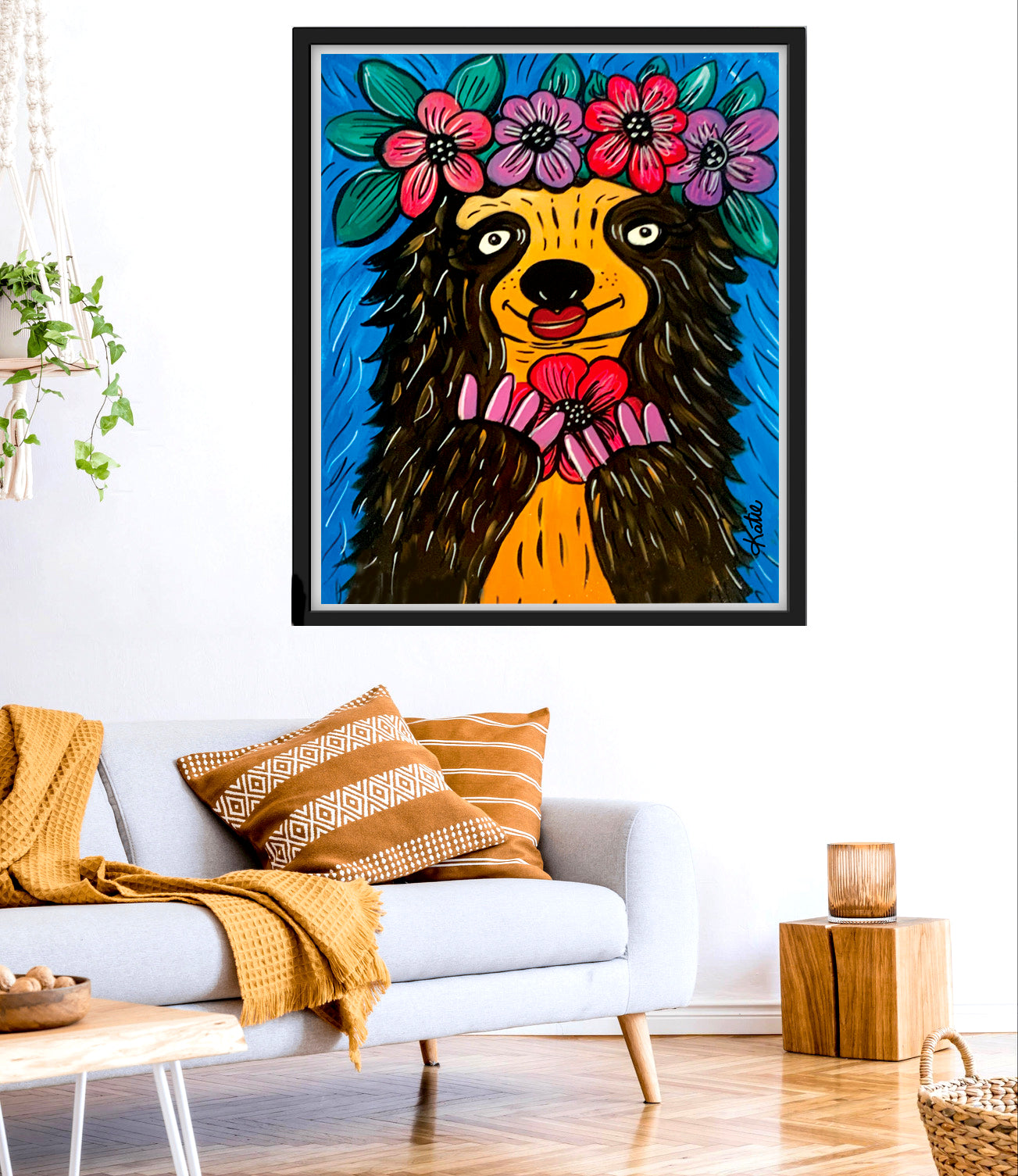 'Flower Crown Sloth' Paper Print