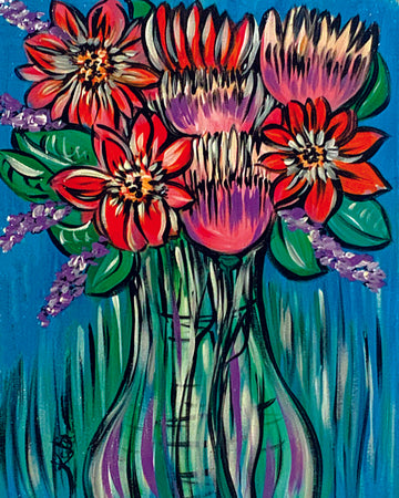 'Funky Flowers' Paper Print