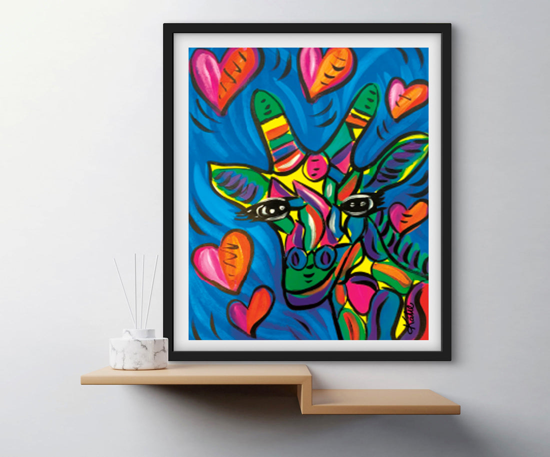 'Giraffe Love' Paper Print