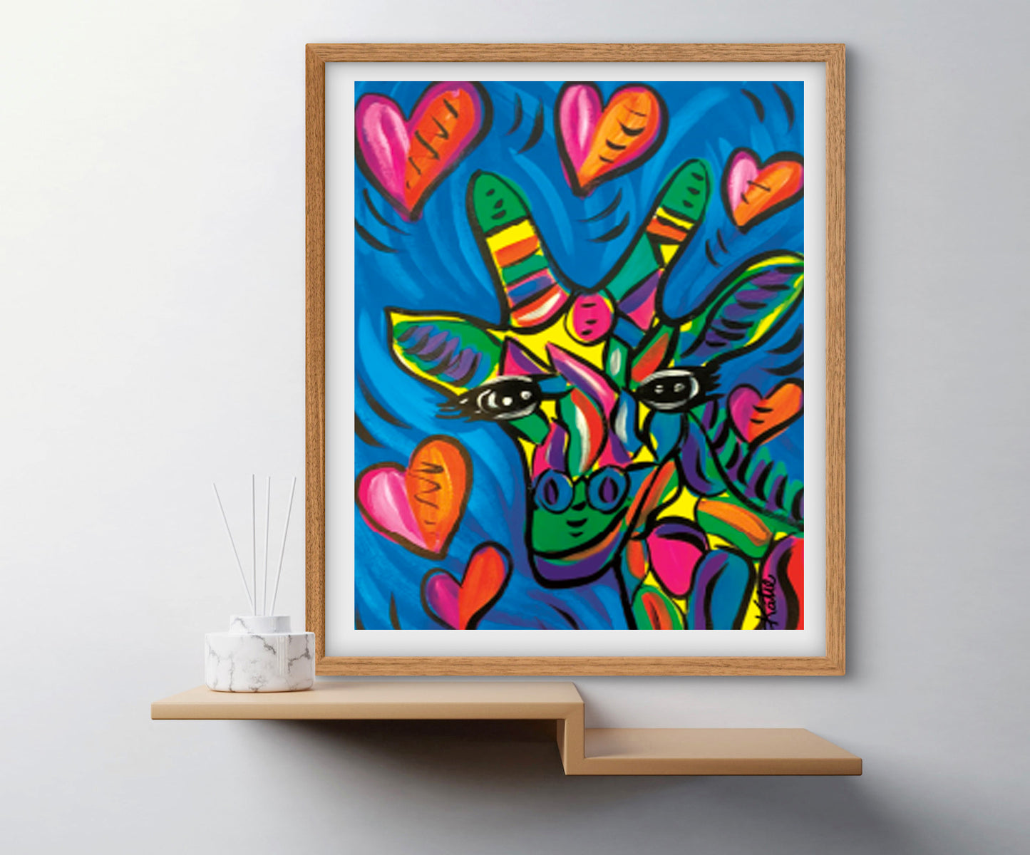 'Giraffe Love' Paper Print