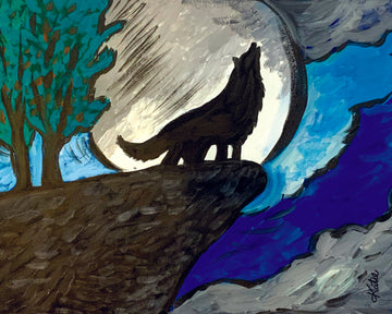 'Howling Wolf' Paper Print