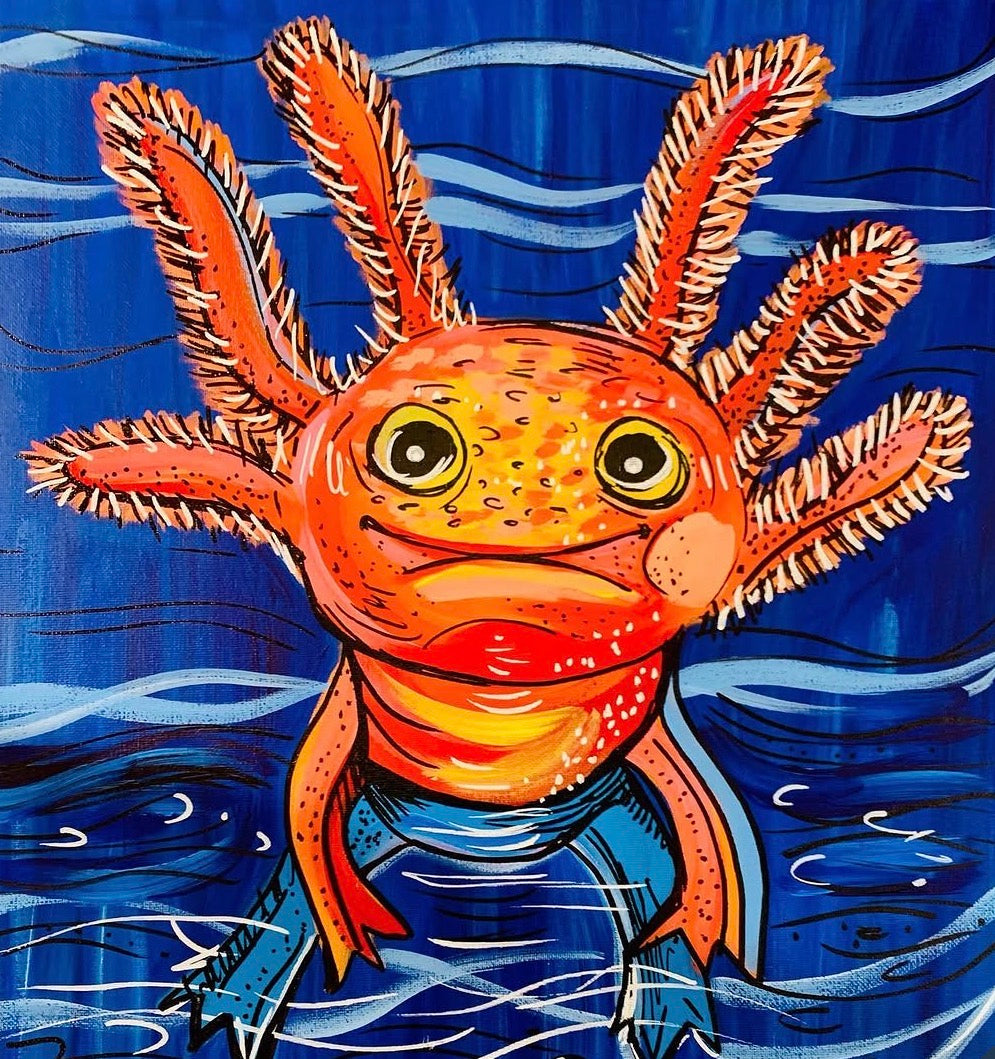 Axolotl Admiration Acrylic Painting Workshop (July 7)