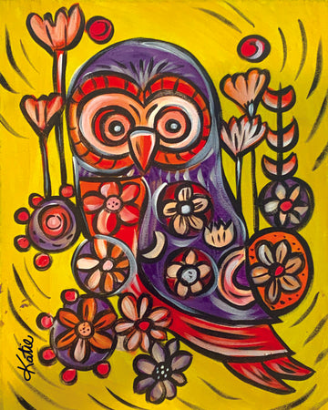 'Kalidescope Owl' Paper Print