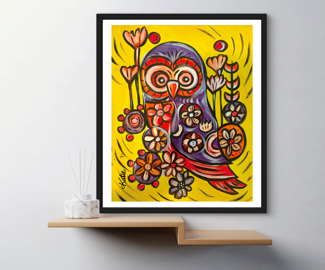 'Kalidescope Owl' Paper Print