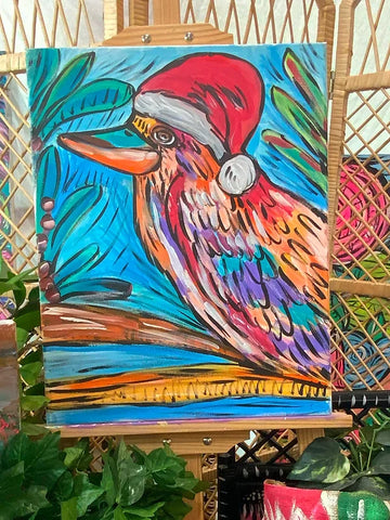 Kookaburra Santa Acrylic on Canvas