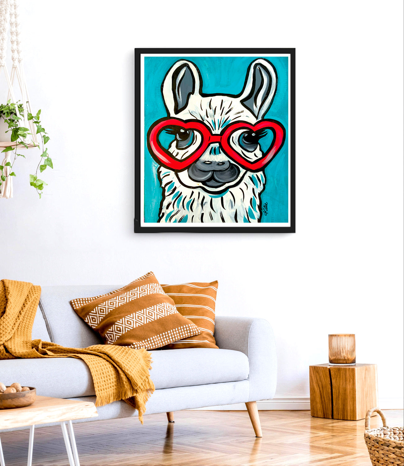 'Llama Red Glasses' Paper Print