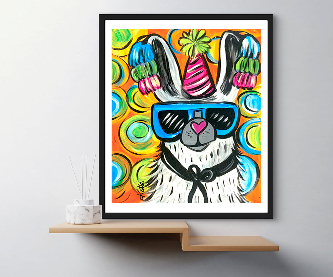 'Party Llama' Paper Print