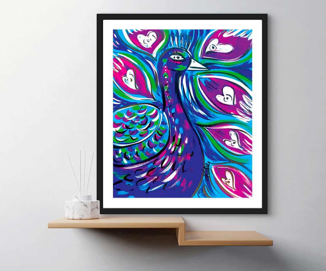 'Peacock Blue' Paper Print