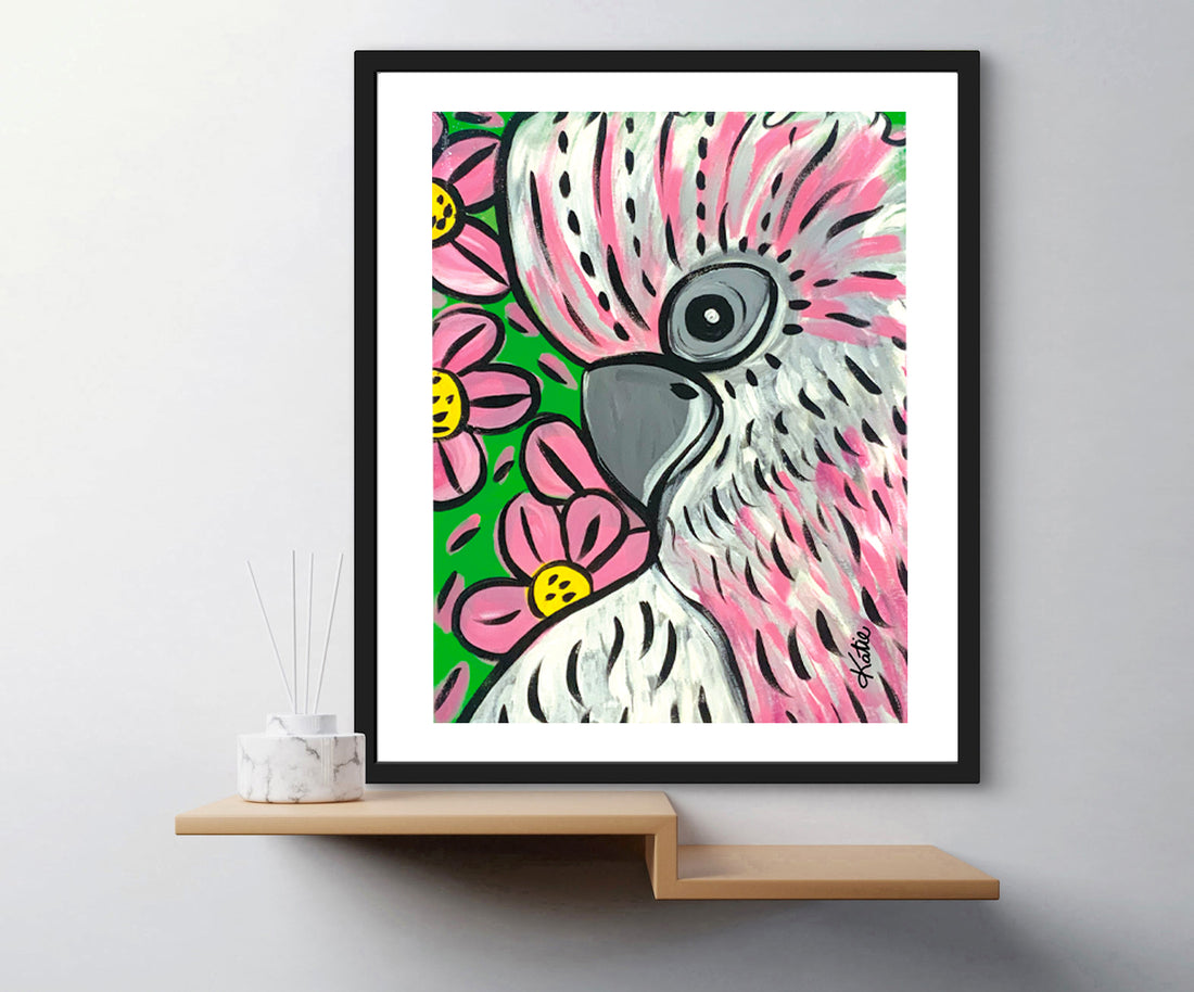 'Pink & Green Always Be Seen' Paper Print