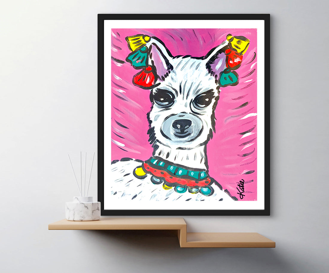 'Pink Tassel Llama' Paper Print