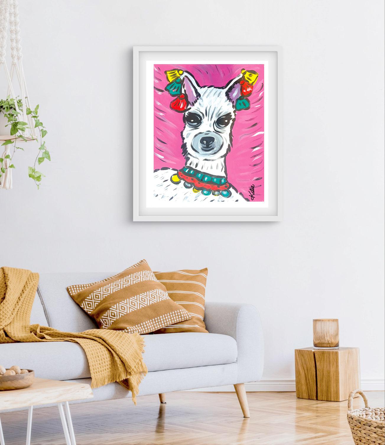 'Pink Tassel Llama' Paper Print
