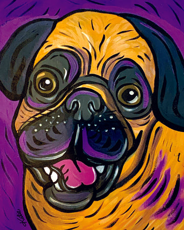 Pug Love Purple