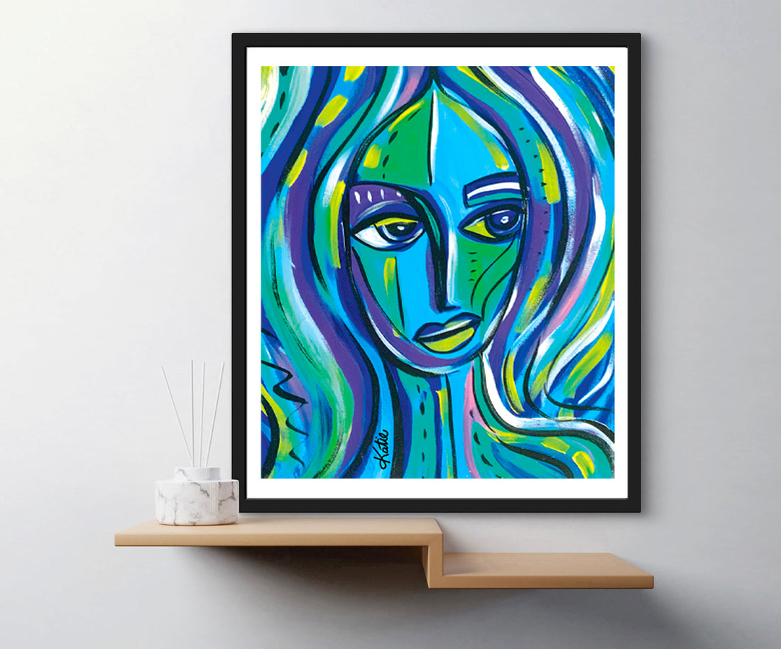 'Purple Picasso Vibes' Paper Print