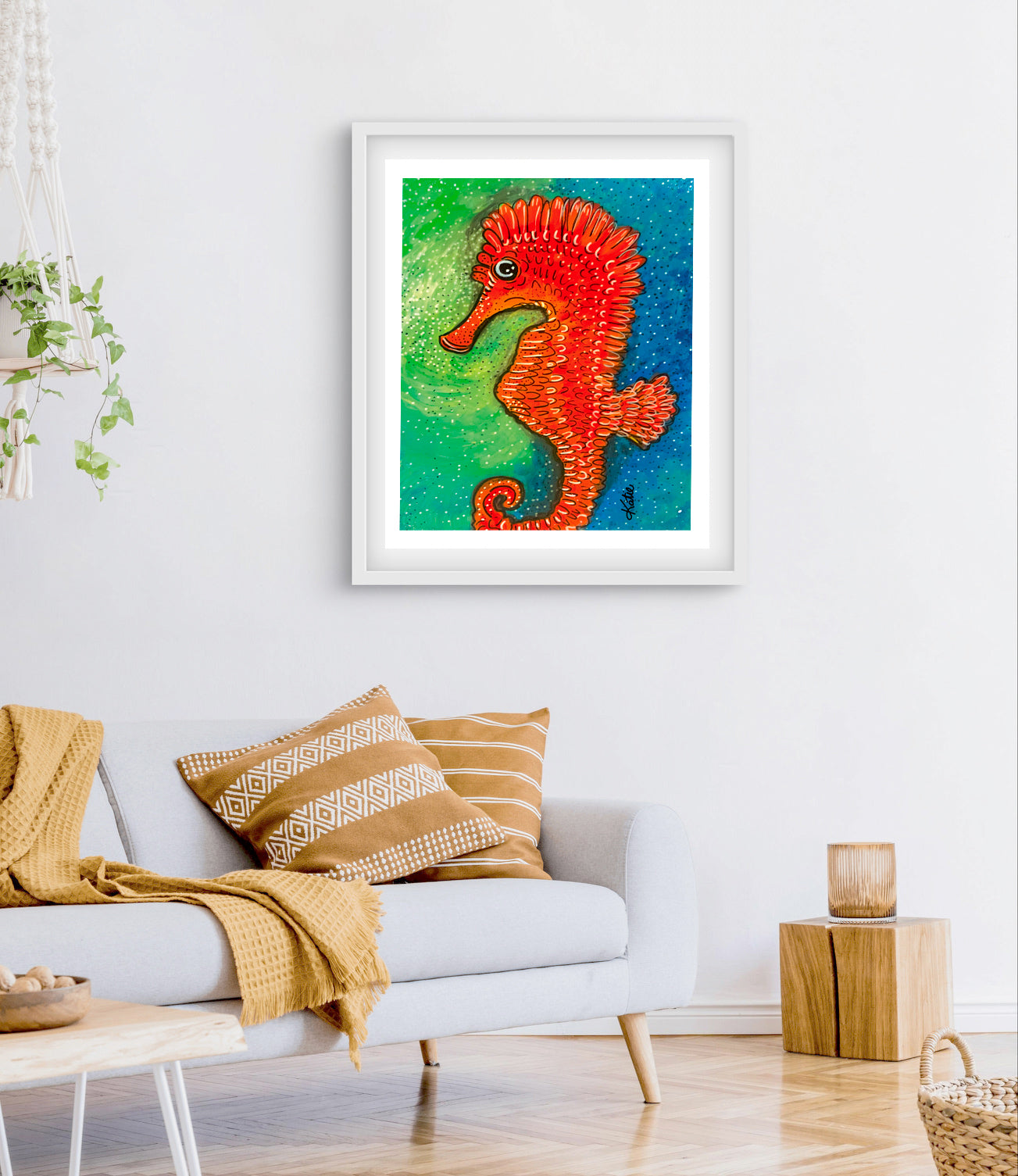 'Seahorse Floating' Paper Print