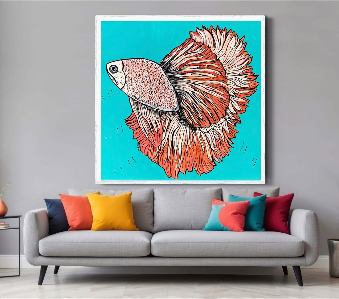 TURQOUISE BACKGROUND KOI