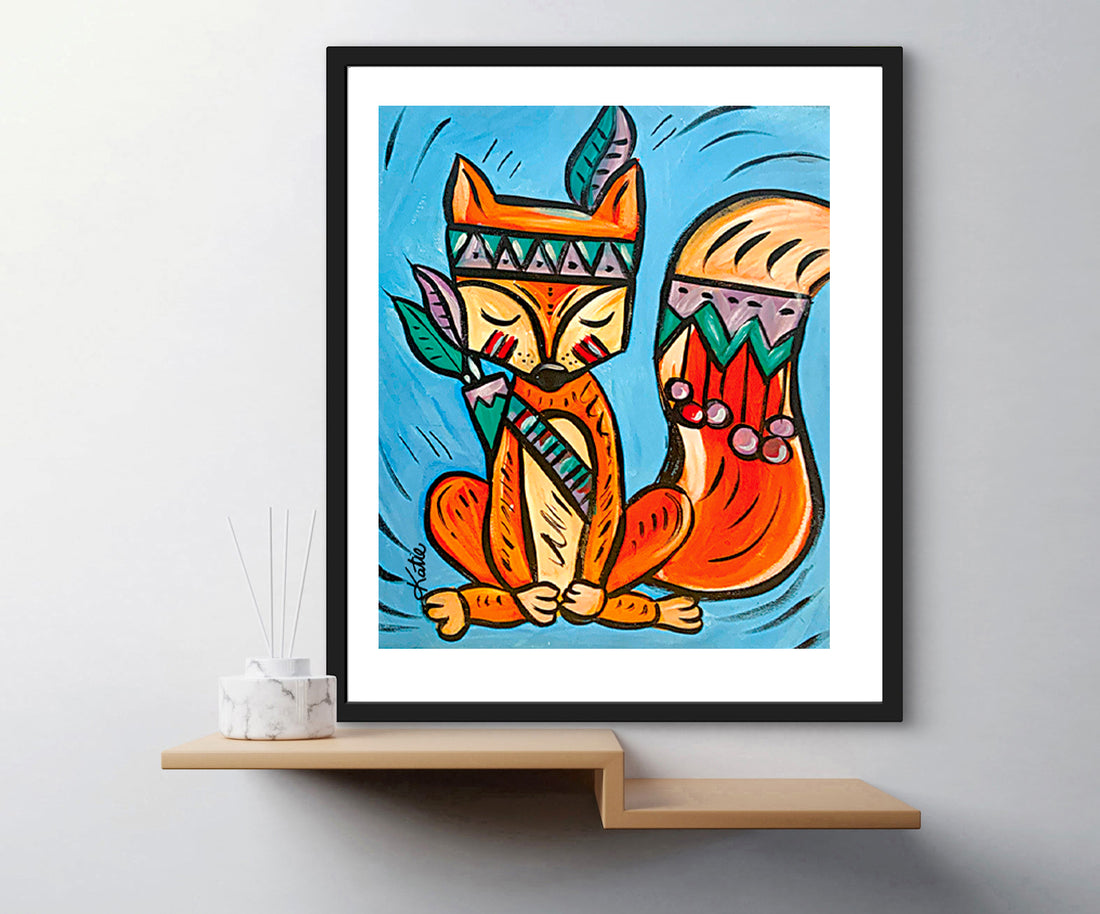 'Tribal Fox' Paper Print