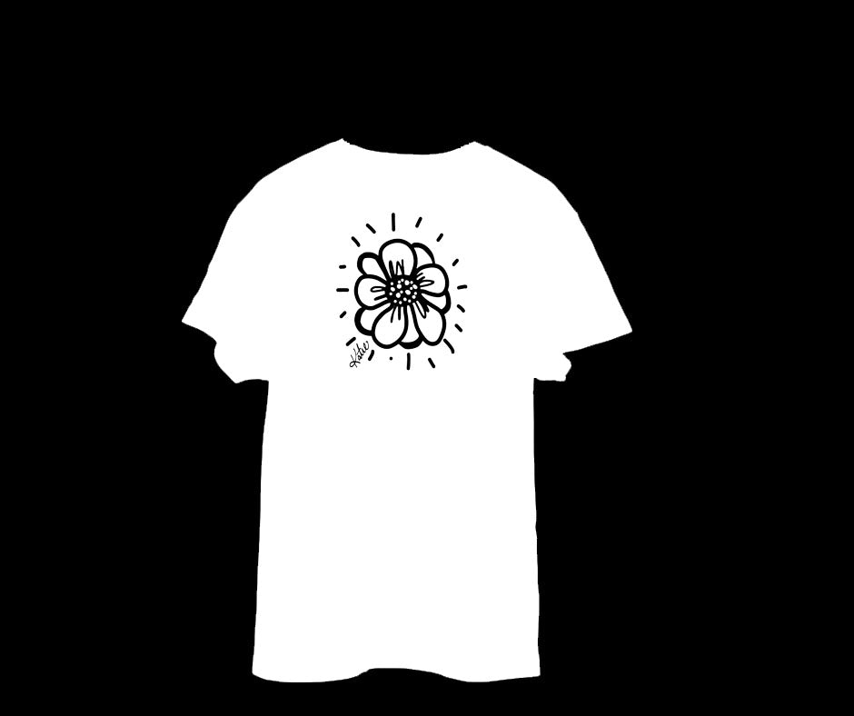 Katie the Artist SPRING Flower SERIES White shirt