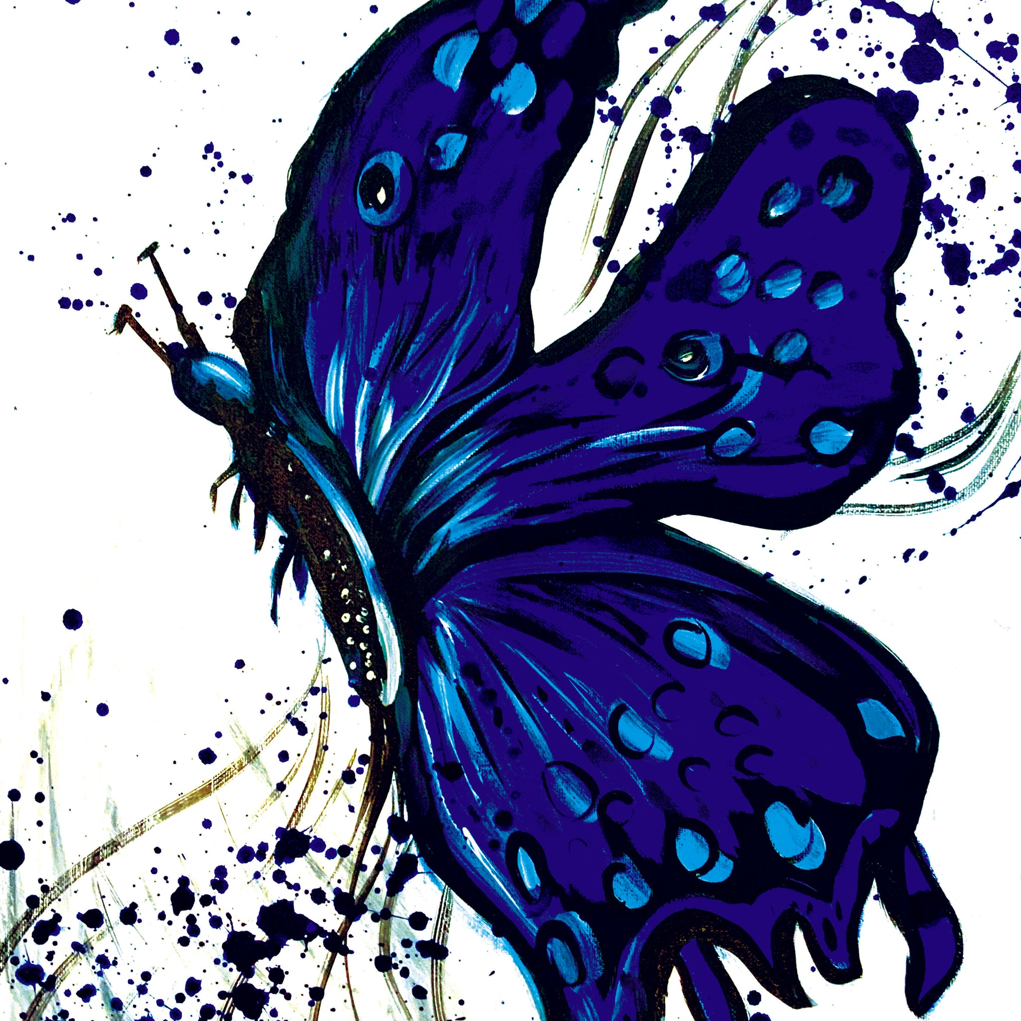 Blue Ink Butterfly