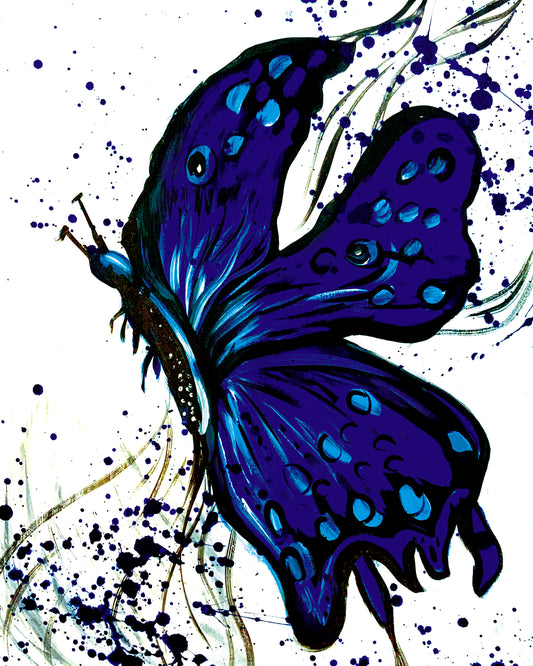 Blue Ink Butterfly