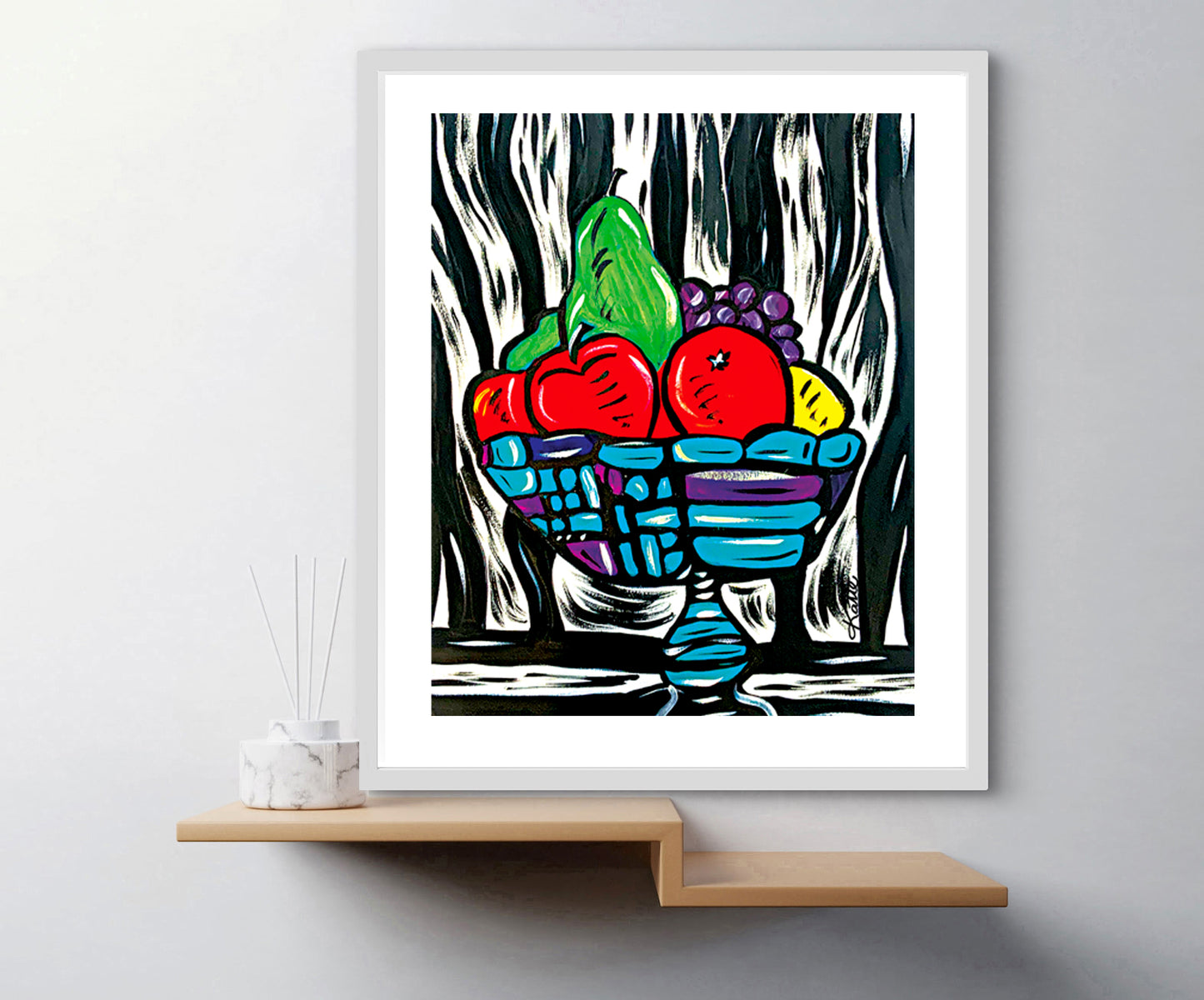 'Deco Fruit Bowl' Paper Print