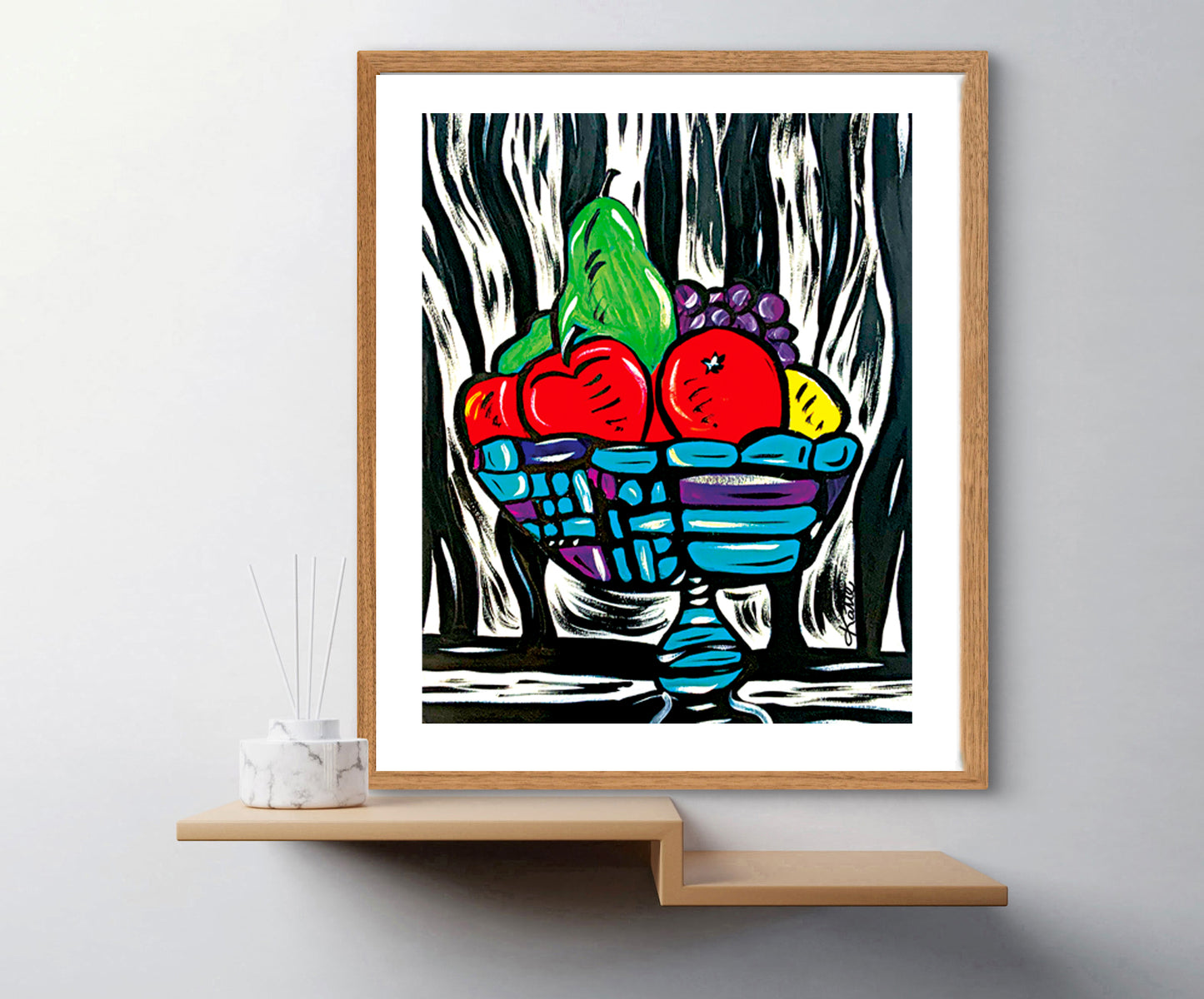 'Deco Fruit Bowl' Paper Print