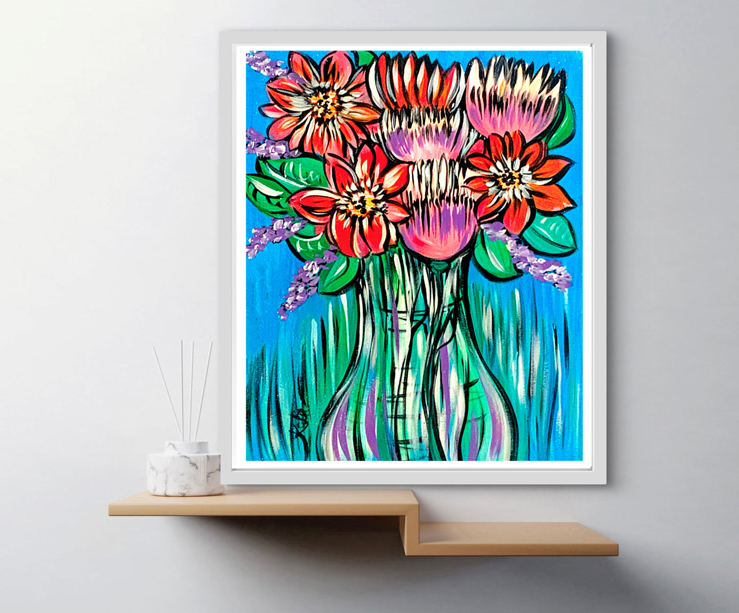 'Funky Flowers' Paper Print