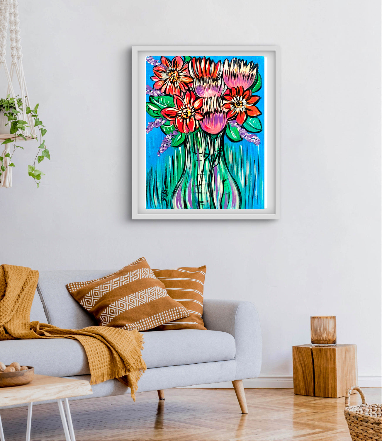 'Funky Flowers' Paper Print