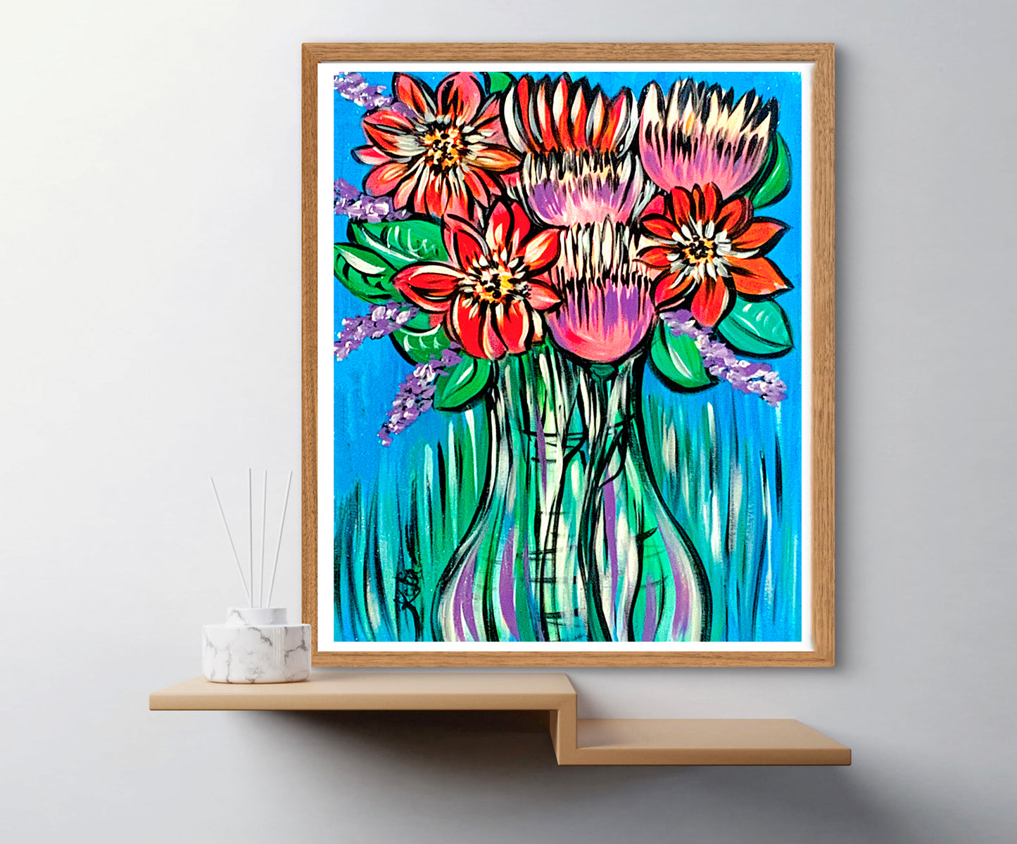 'Funky Flowers' Paper Print
