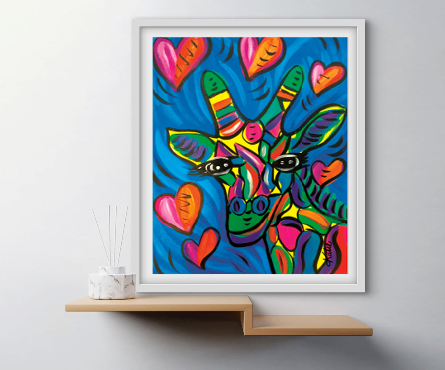 'Giraffe Love' Paper Print