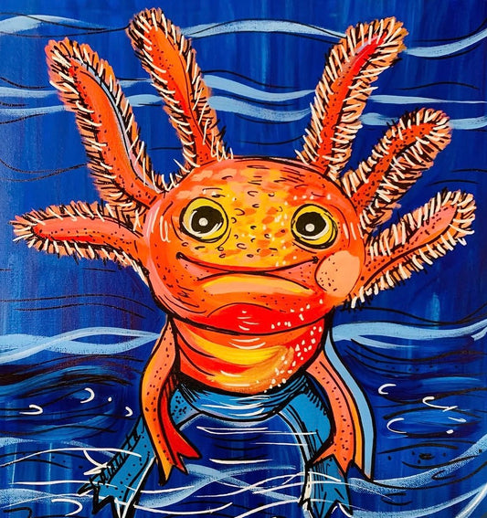Axolotl Admiration Acrylic Painting Workshop (July 7)