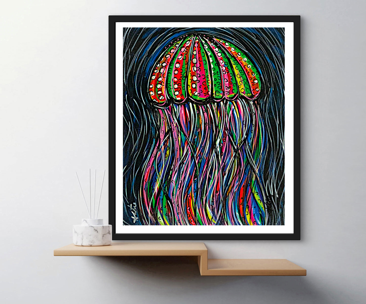 'Jellyfish Posca Tribute' Paper Print