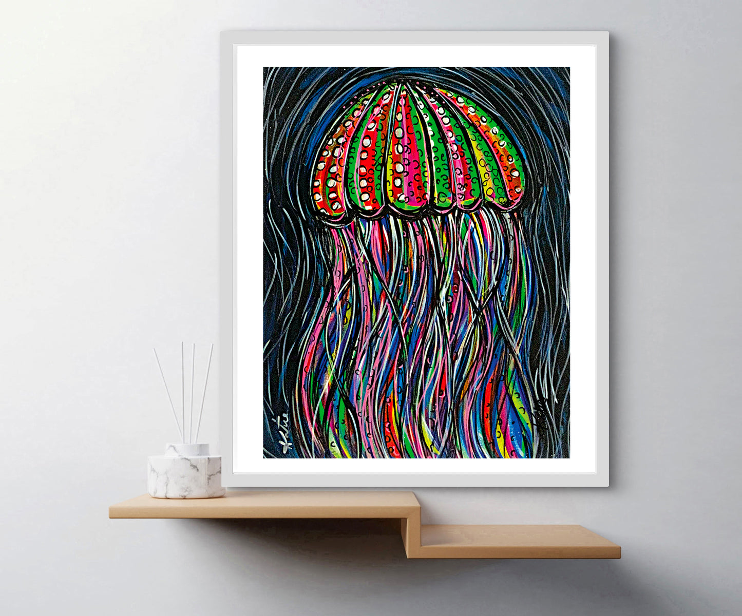 'Jellyfish Posca Tribute' Paper Print