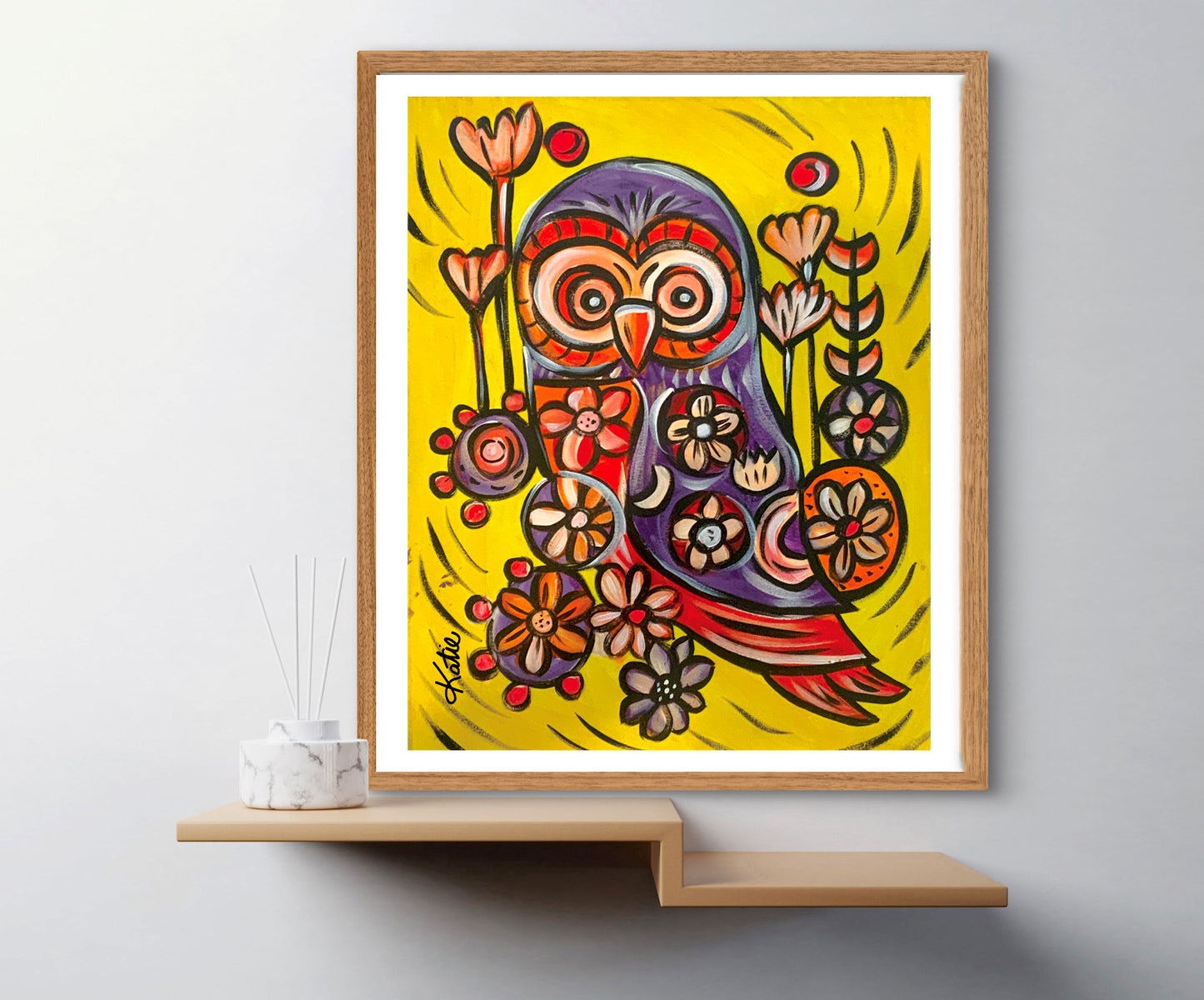 'Kalidescope Owl' Paper Print