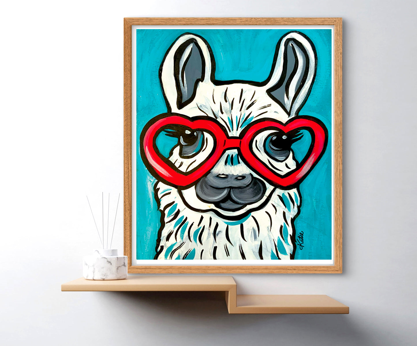 'Llama Red Glasses' Paper Print