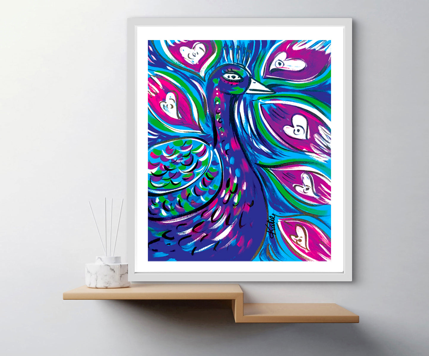 'Peacock Blue' Paper Print
