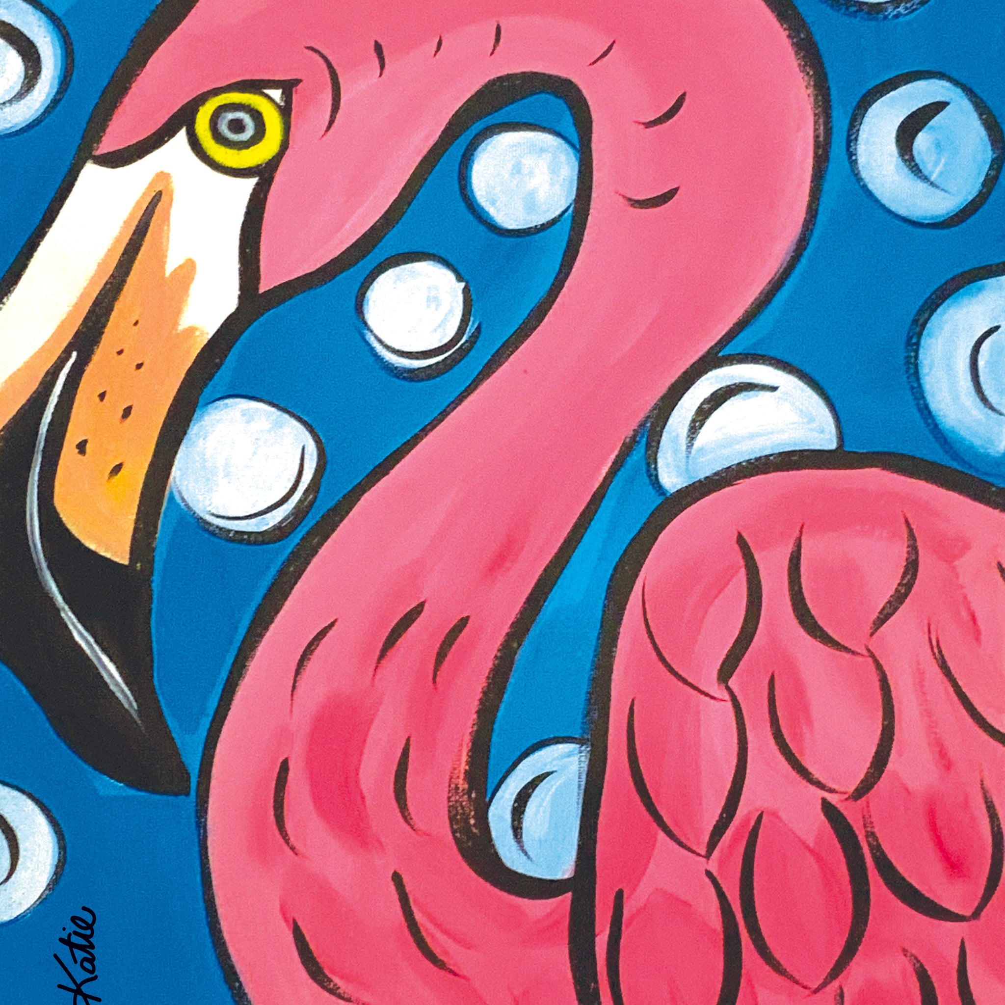 'Pink Flamingo Love' Paper Print