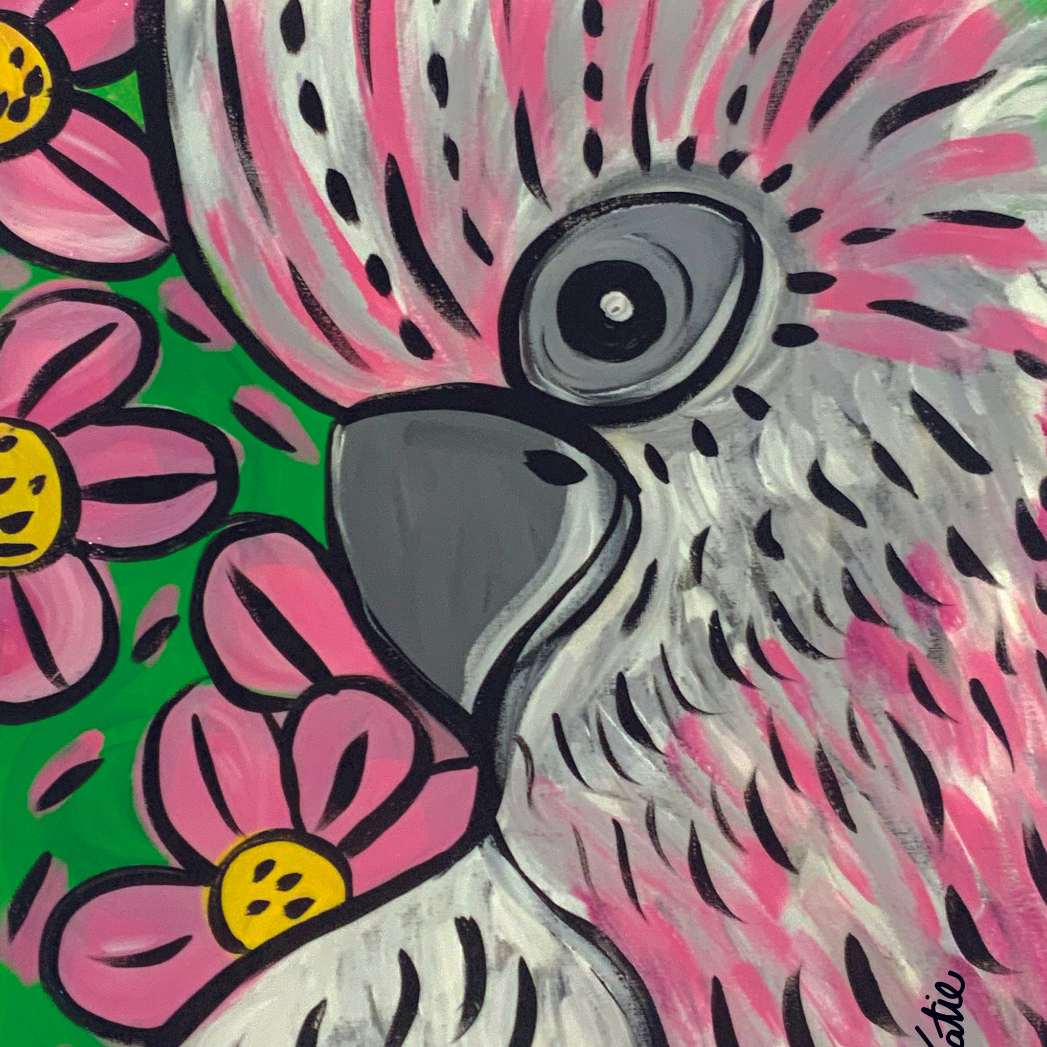 'Pink & Green Always Be Seen' Paper Print