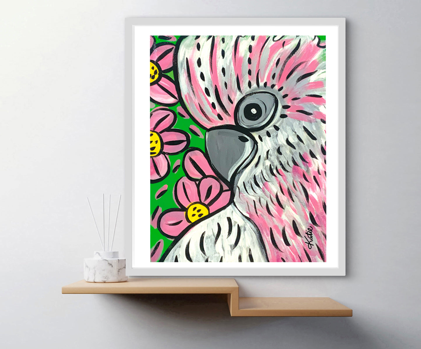 'Pink & Green Always Be Seen' Paper Print
