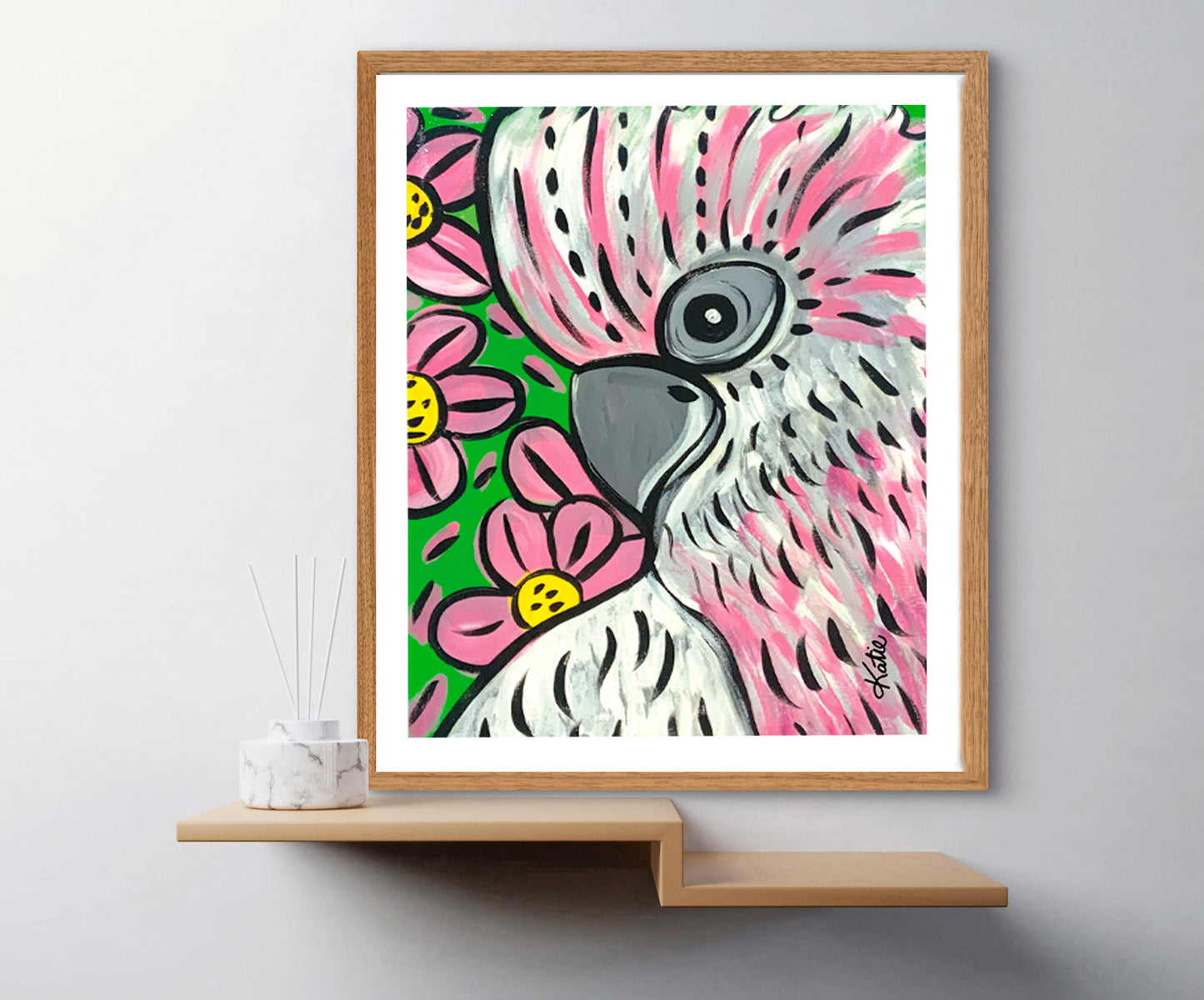 'Pink & Green Always Be Seen' Paper Print