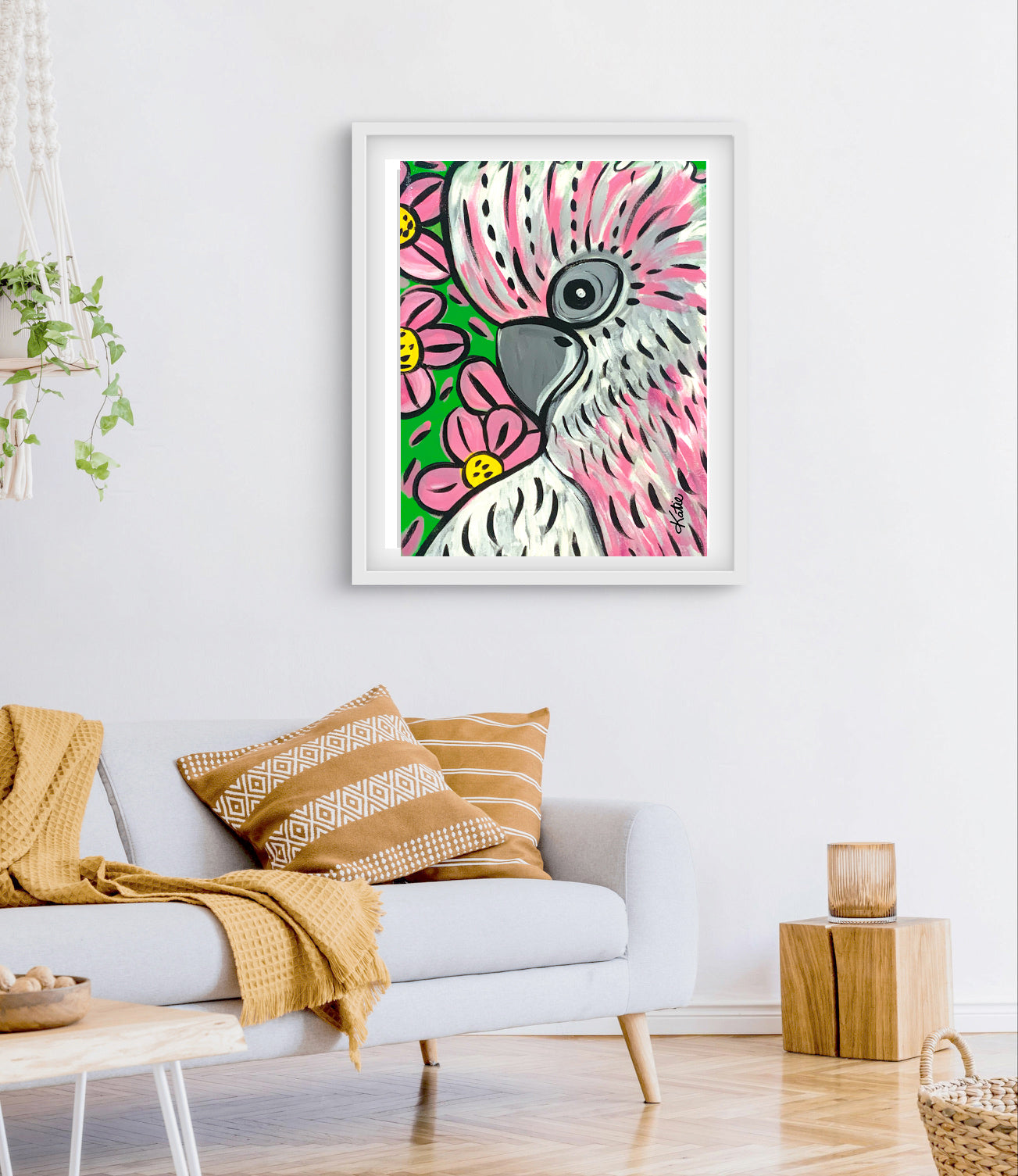 'Pink & Green Always Be Seen' Paper Print
