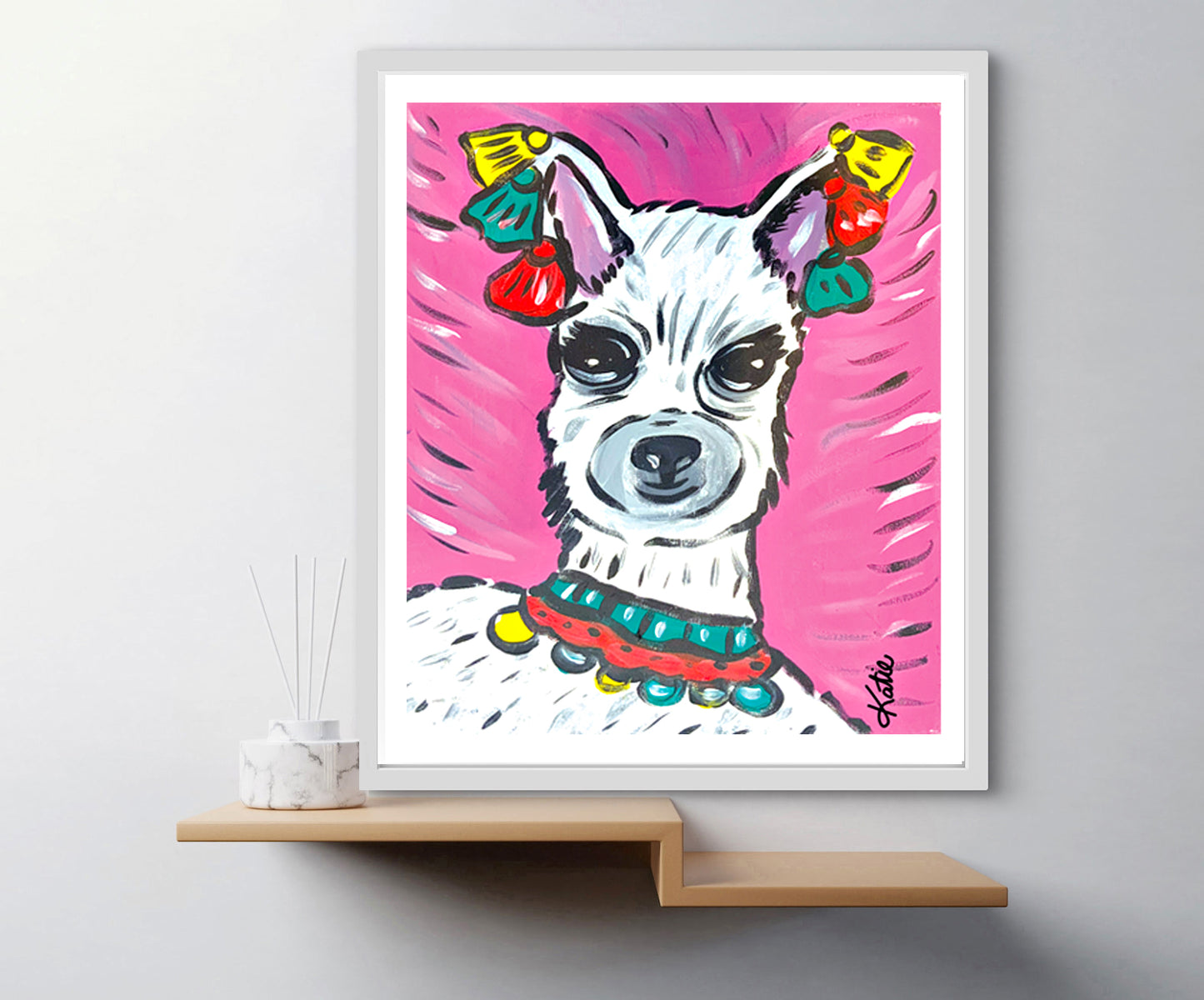 'Pink Tassel Llama' Paper Print