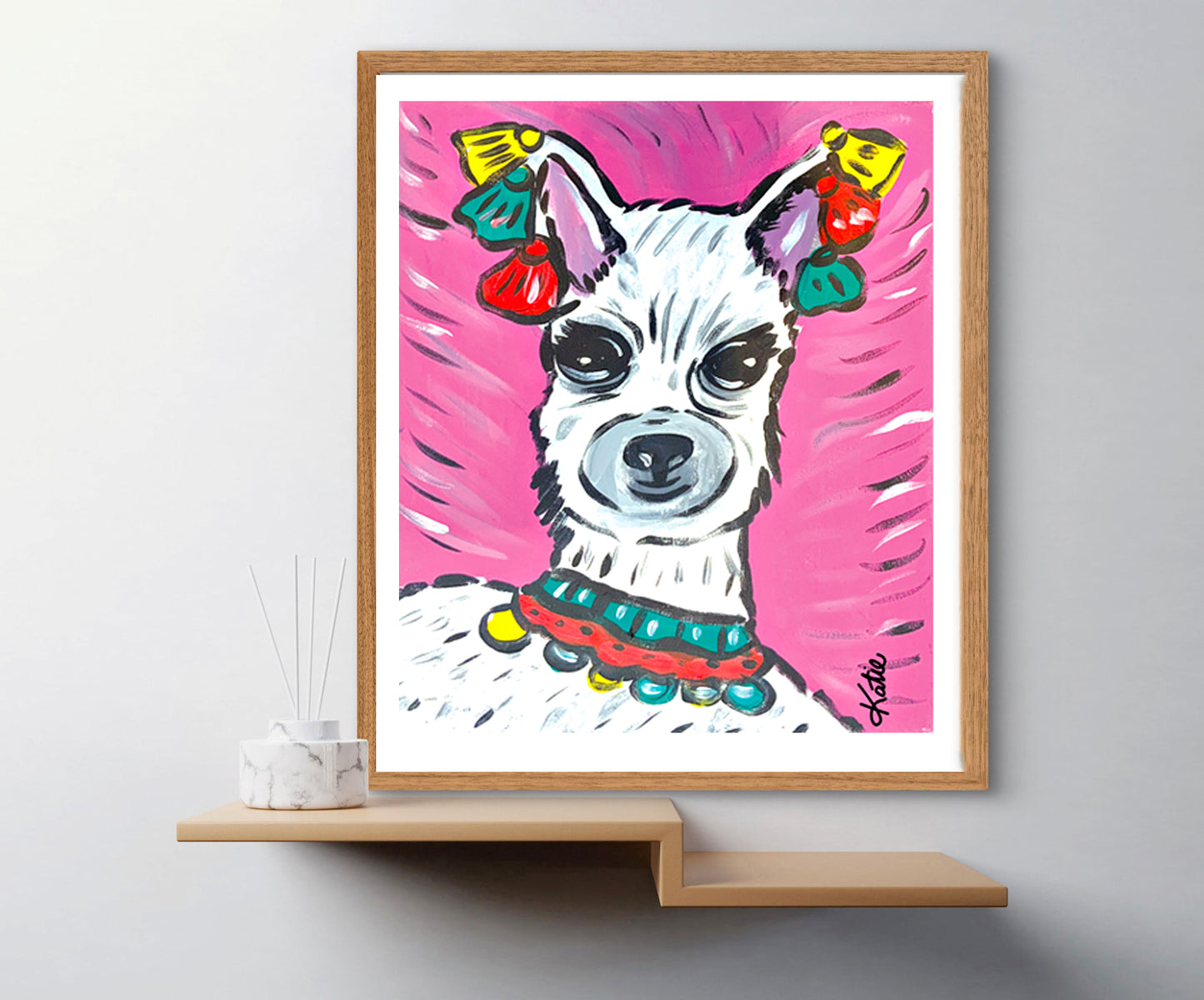 'Pink Tassel Llama' Paper Print