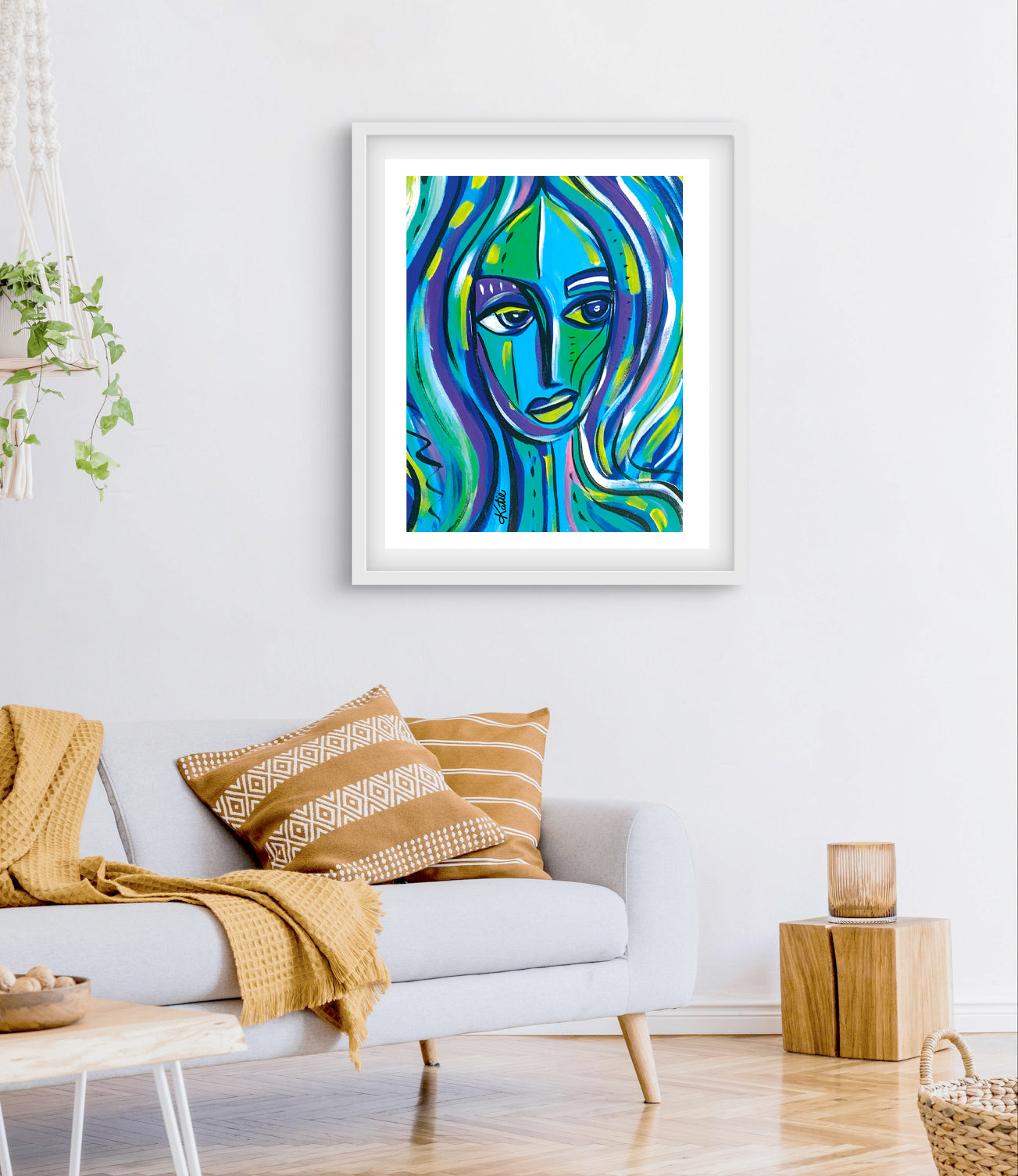 'Purple Picasso Vibes' Paper Print