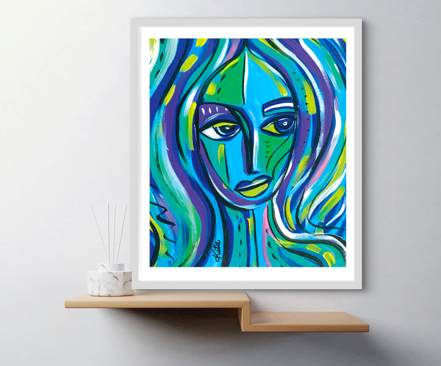 'Purple Picasso Vibes' Paper Print