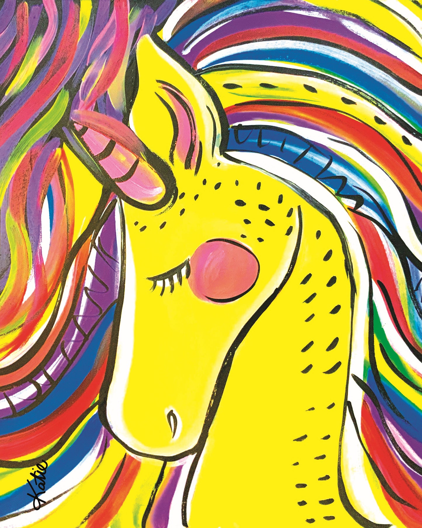 'Ribbon Bound Unicorn' Paper Print