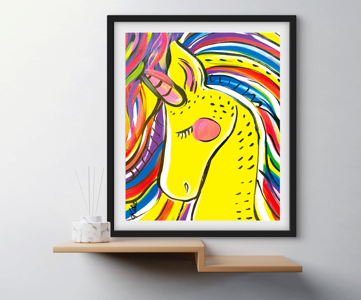'Ribbon Bound Unicorn' Paper Print